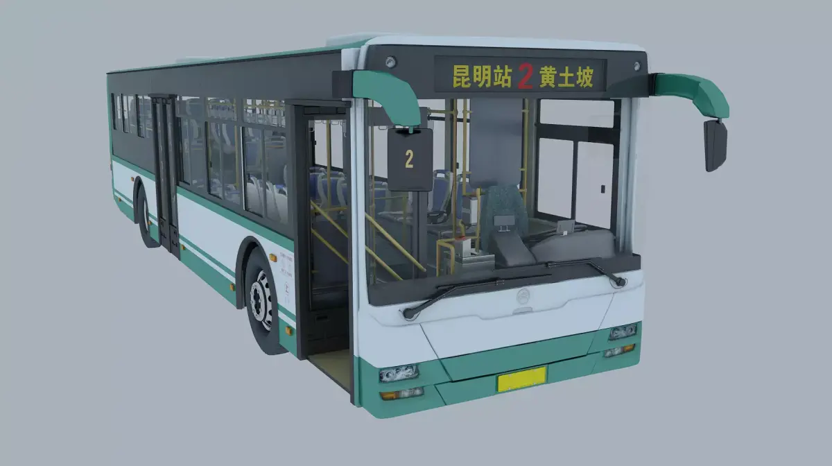 Kunming City Bus    Golden Dragon Bus      3D model