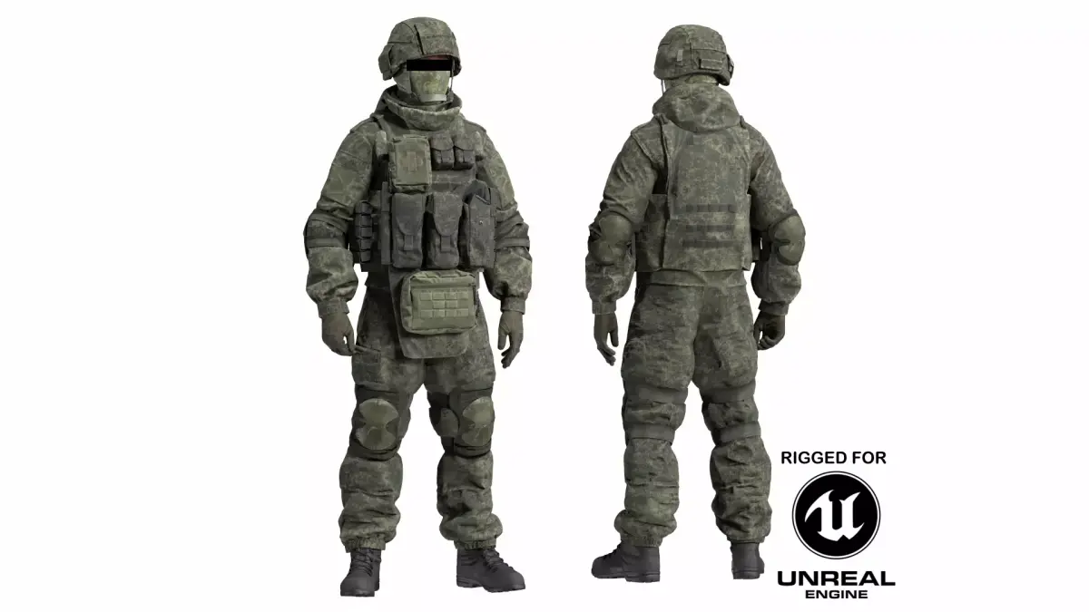 Russian Soldier Ratnik V2 Low-poly 3D model