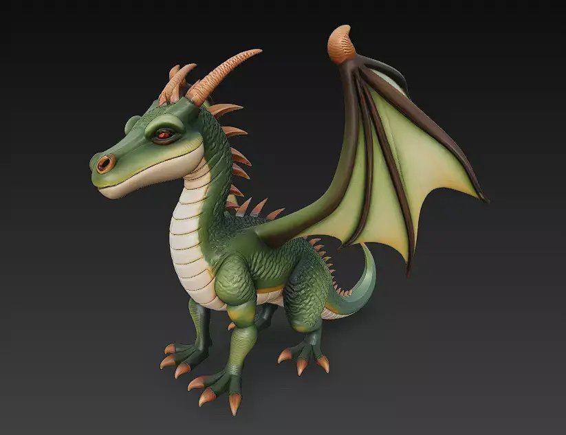 Dragon Realistic 3D Model Basic - Low Poly Realistic Low-poly 3D model get