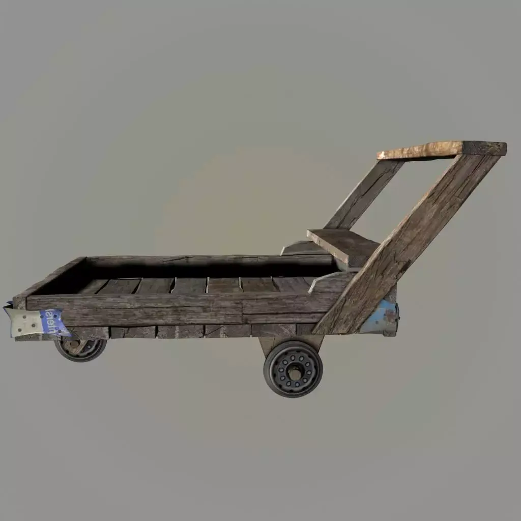 woodcart old wooden cart 3D model