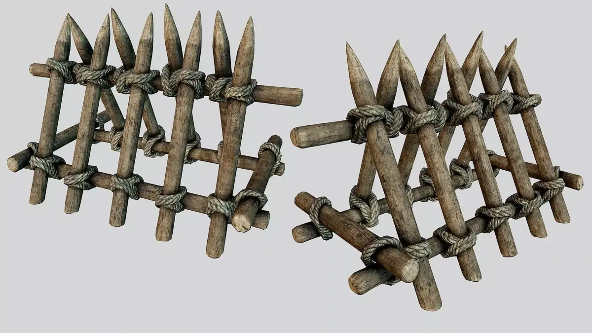 Wooden Barricade Defense PBR Low-poly 3D model