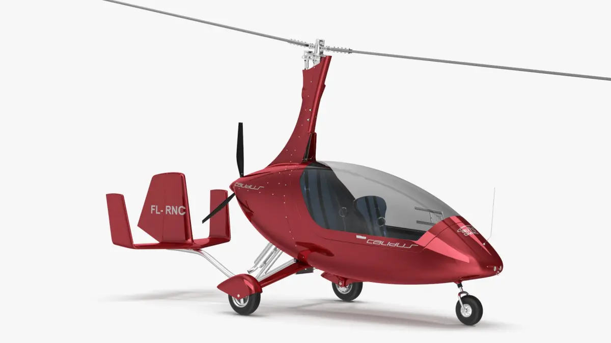 Calidus 912 Autogyro Red Simple Interior 3D model