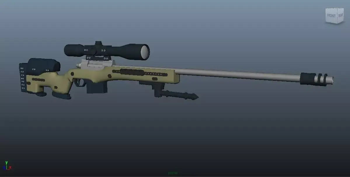 Sniper Rifle Low-poly 3D model 12