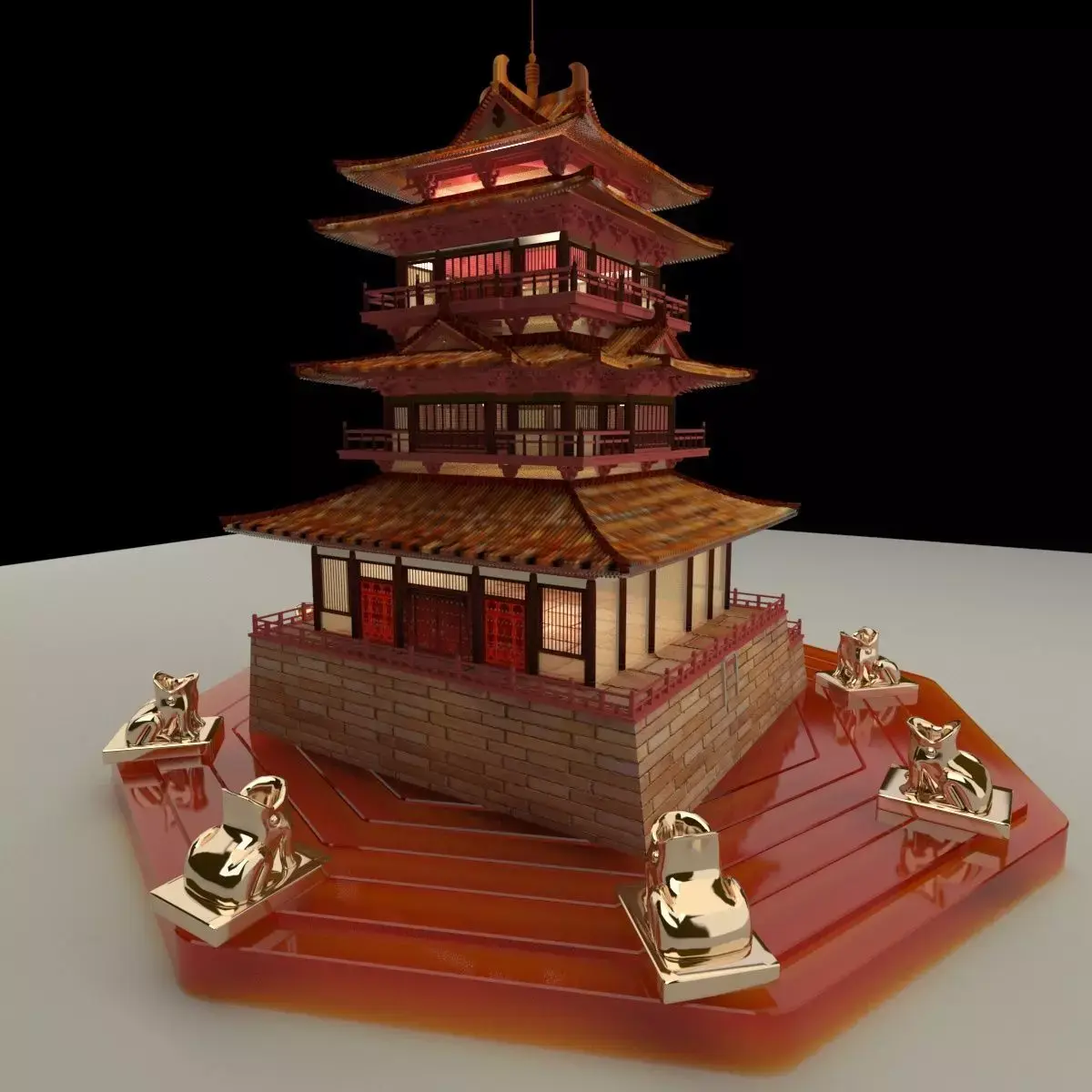Chinese ancient tower 3D model get