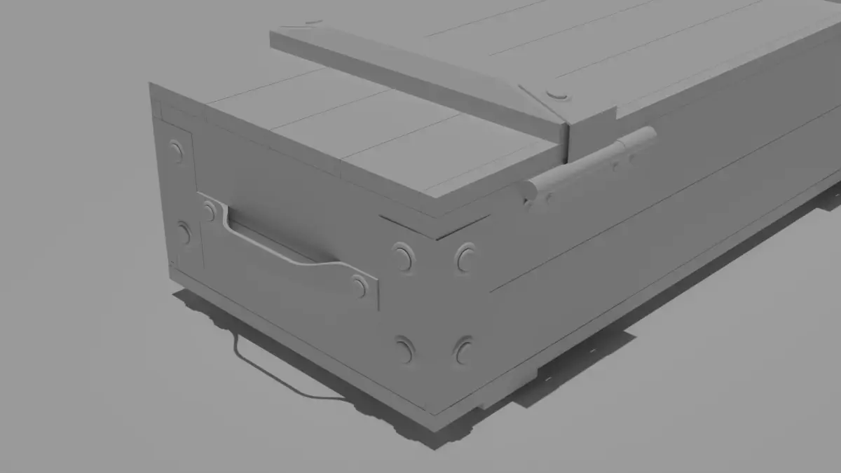 Wood box Low-poly 3D model