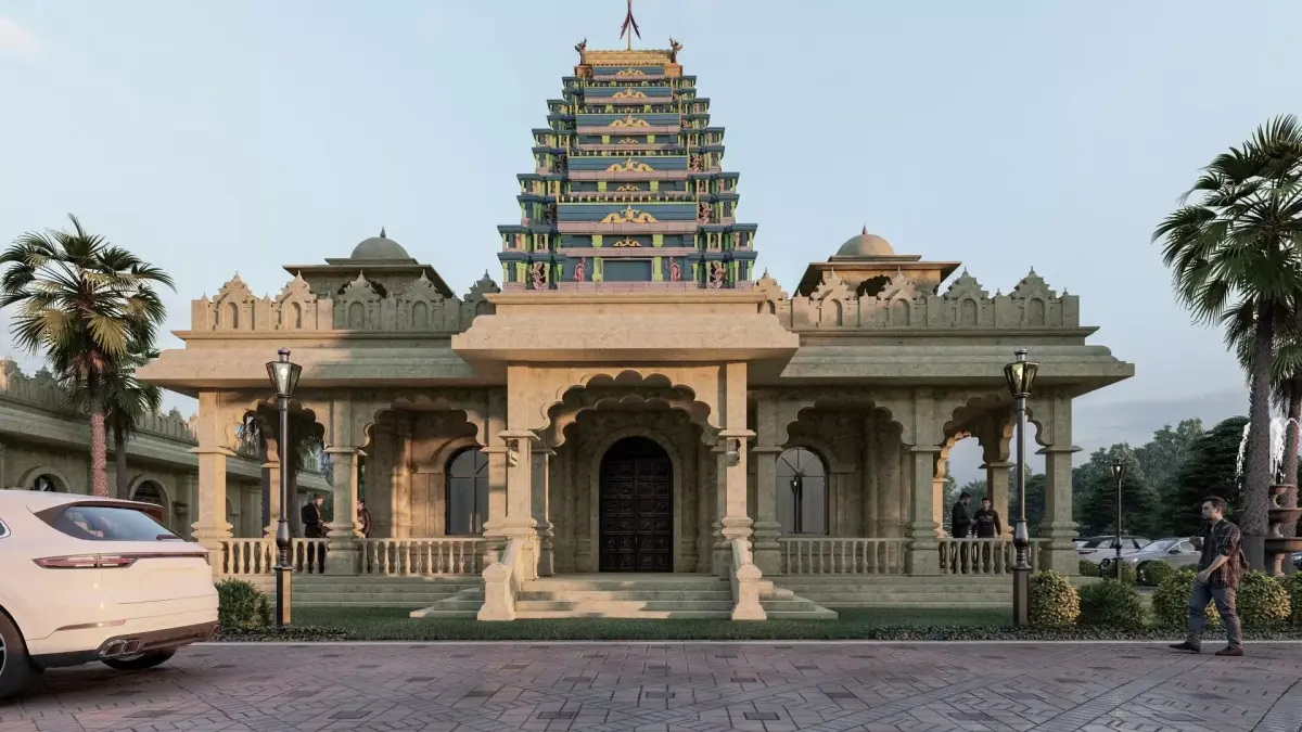 Indian temple 3D model with lumion effects 3D model