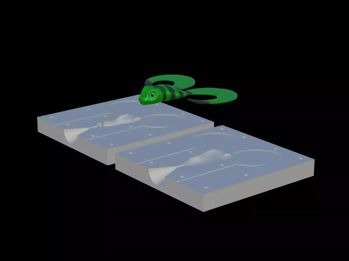 Am bait frog 10cm twister form for predator fishing Free 3D print model