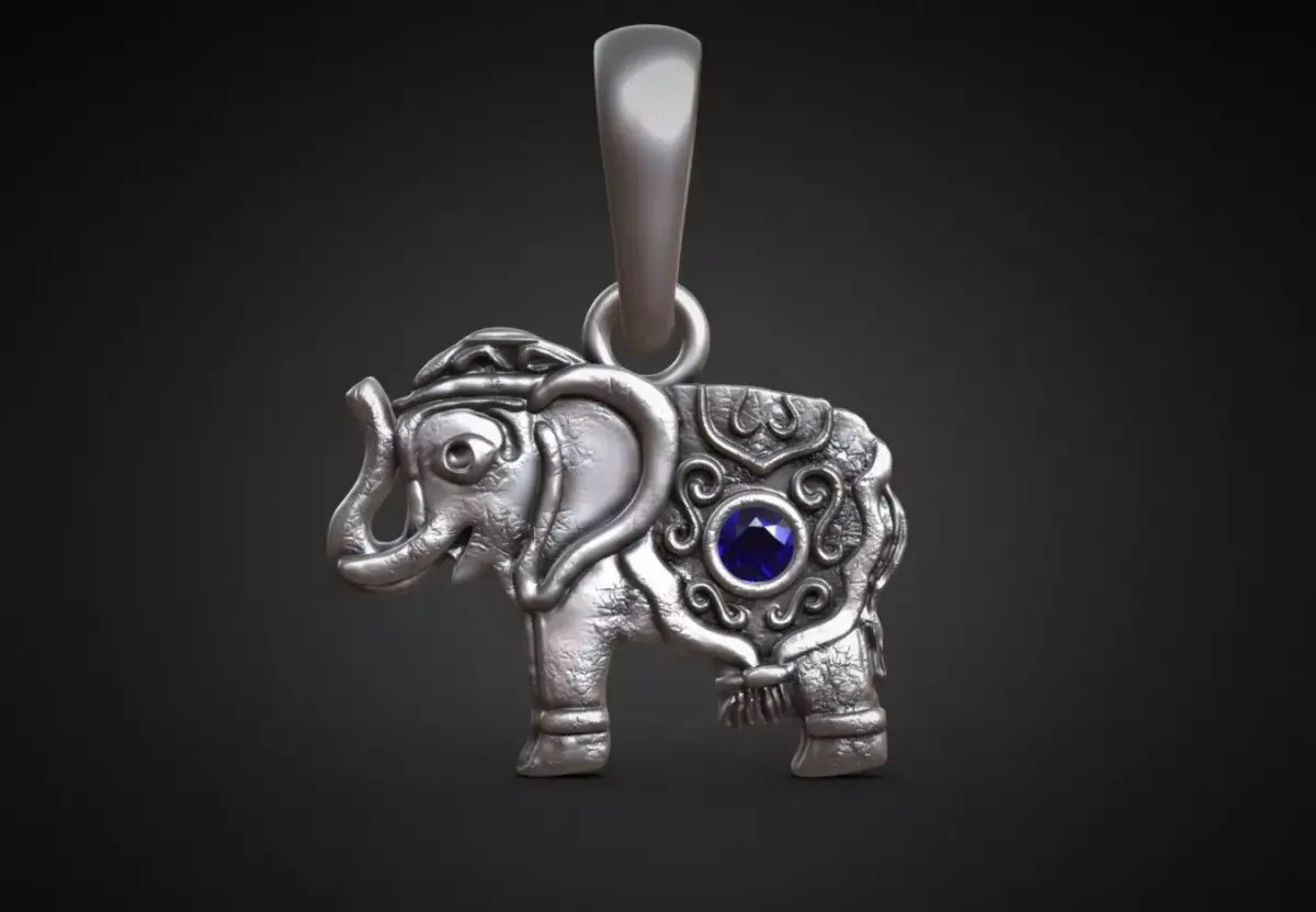 Elephant indian pendant brooch Free 3D print model