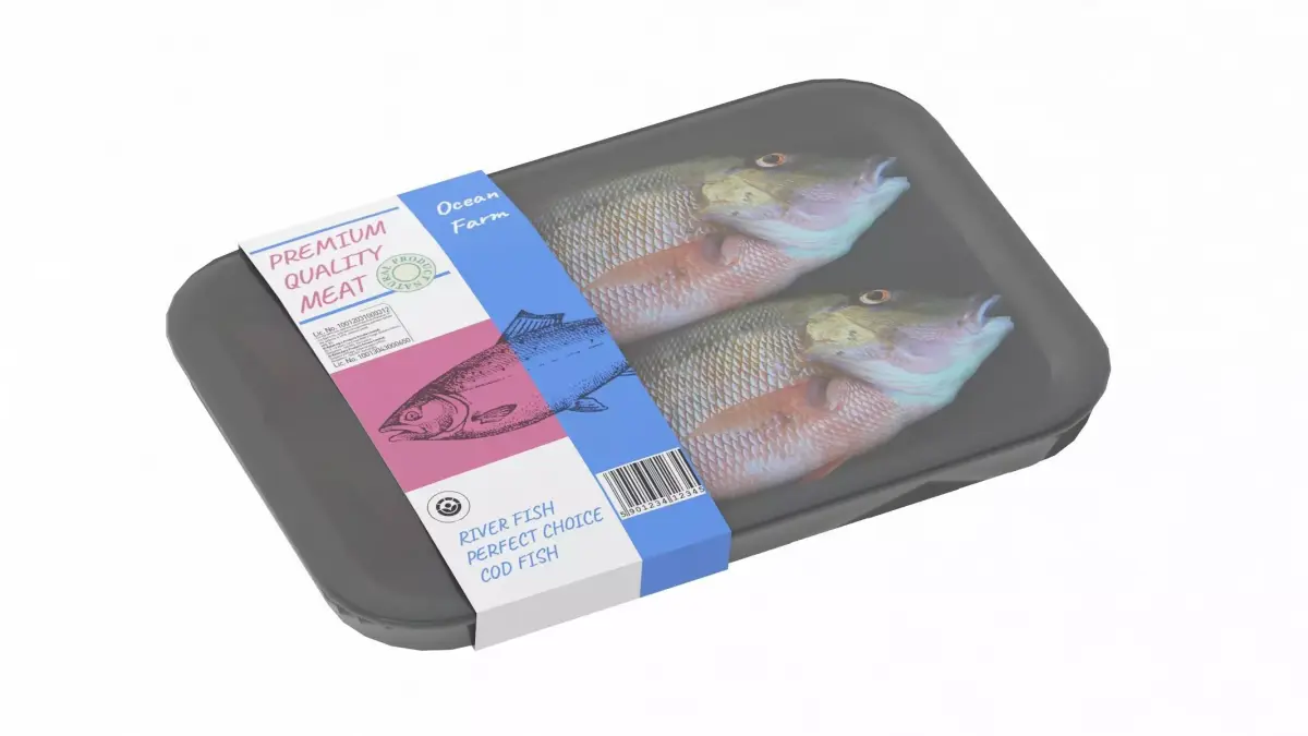 Frozen Fish Low Poly PBR Realistic Low-poly 3D model