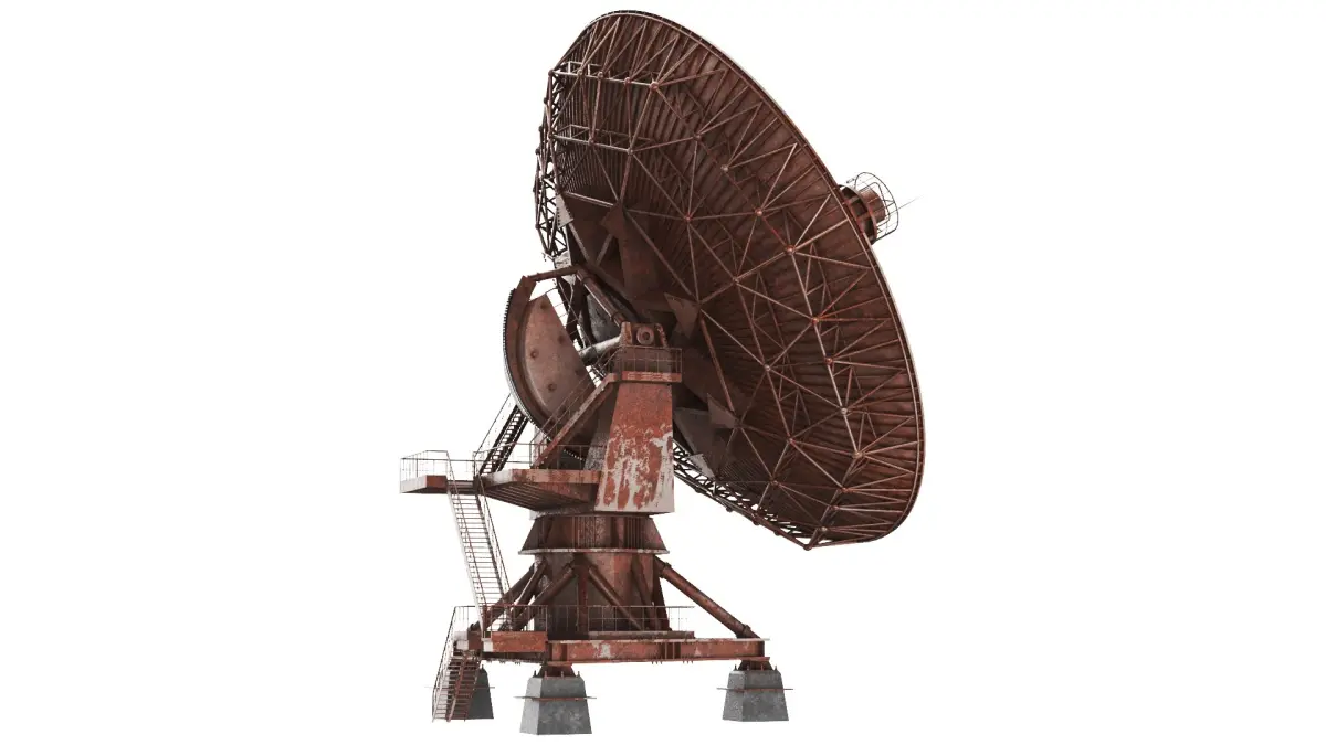 Detailed Rusted Satellite Dish 3D model