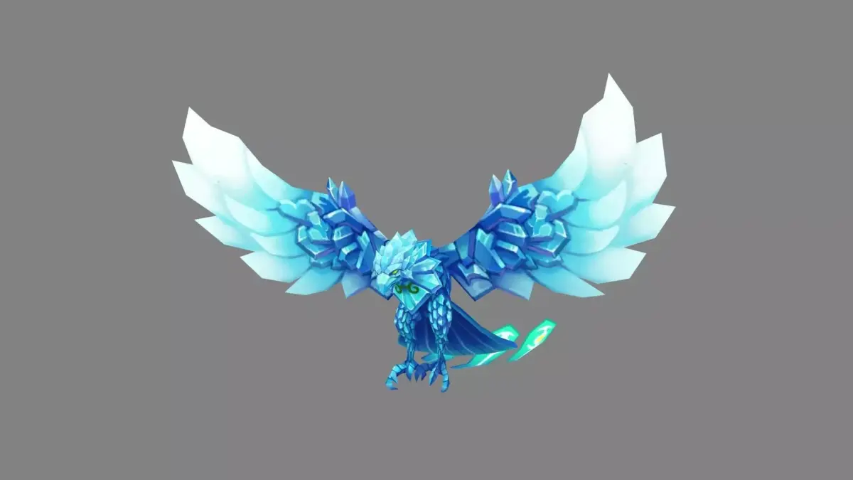 Cartoon ice bird monster Low-poly 3D model