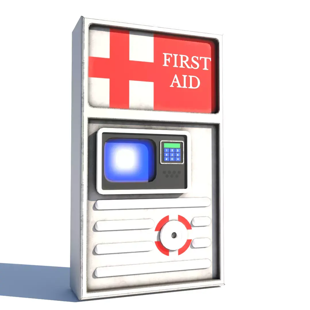 low poly model First aid kit for game engine 3d Model Low-poly 3D model