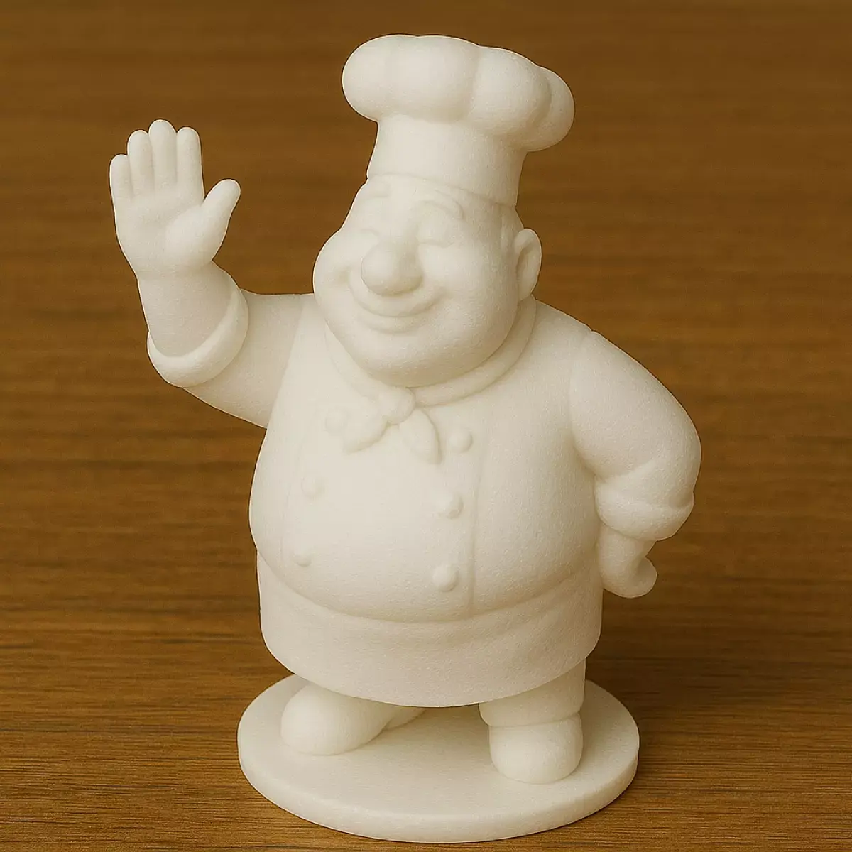 Chef Waving to Customer 3D print model