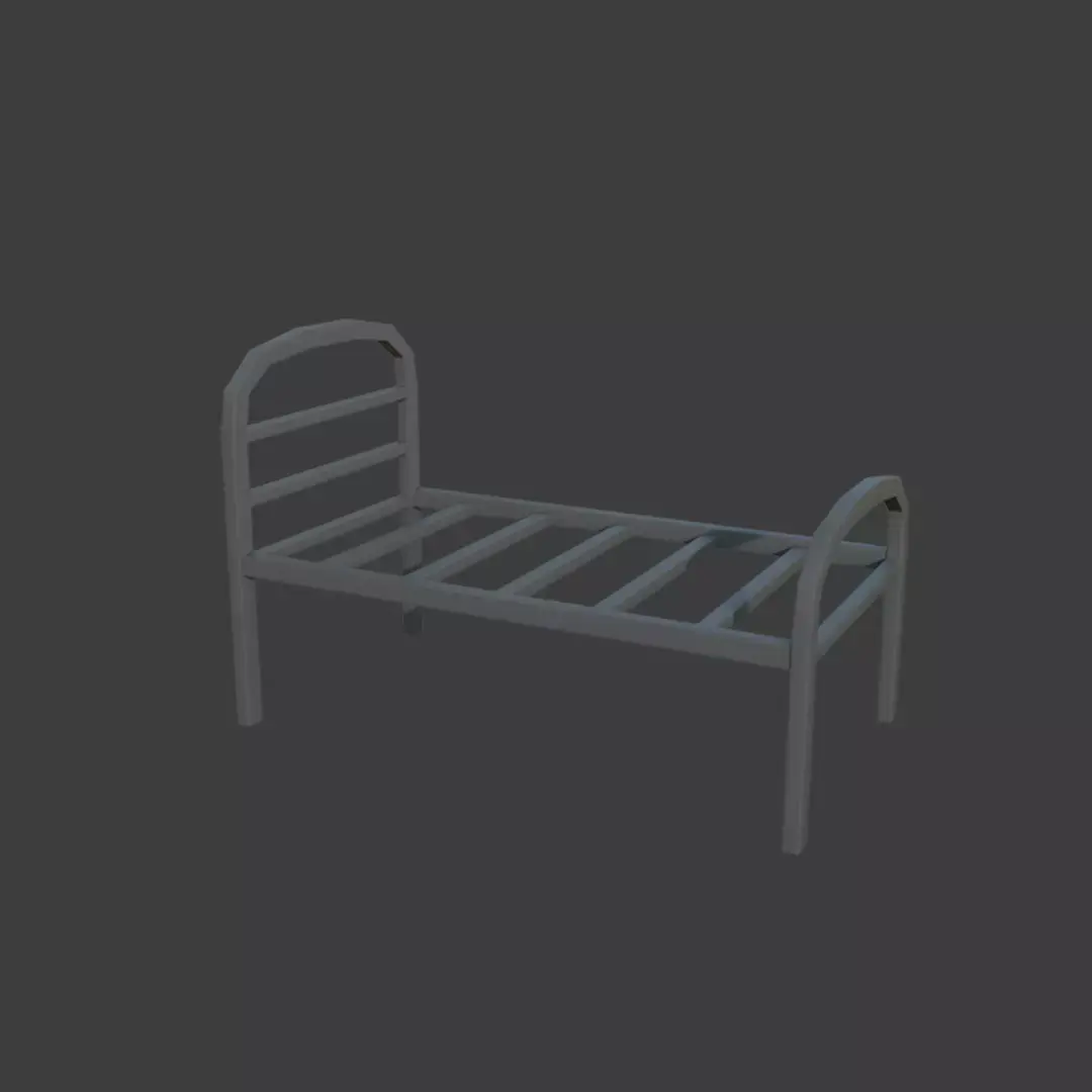 Steel Bed Frame Free low-poly 3D model