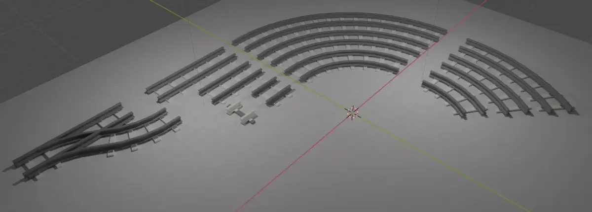 Complete Rail Set Free low-poly 3D model