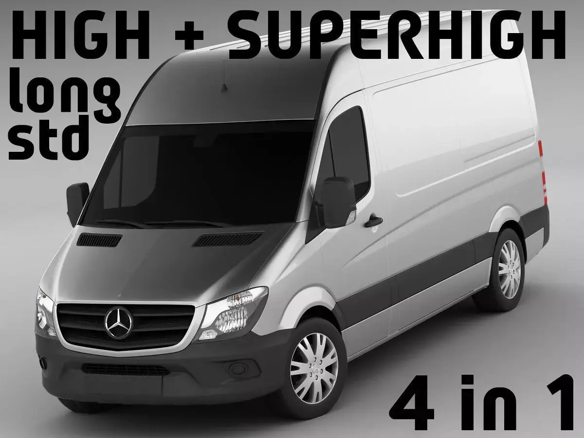  Mercedes Sprinter 2014 High and Superhigh 3D model