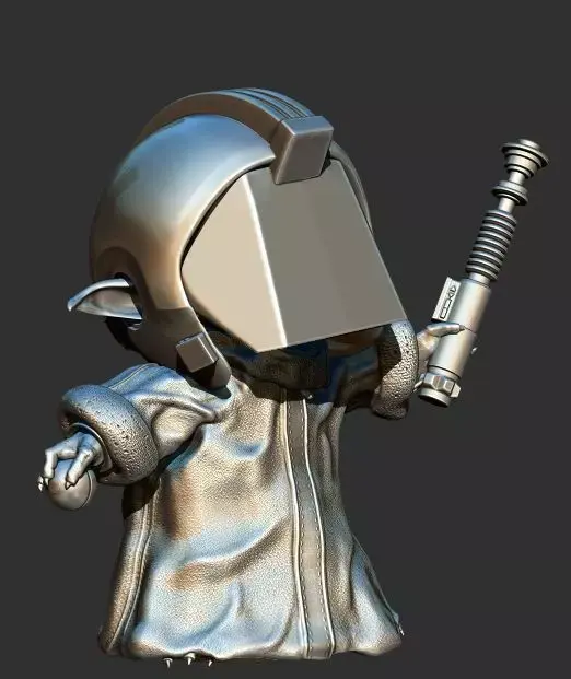 Grogu with Training Helmet  3D print model