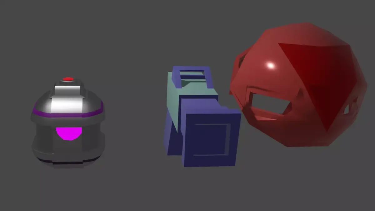 Mask Gun and Granade Free low-poly 3D model