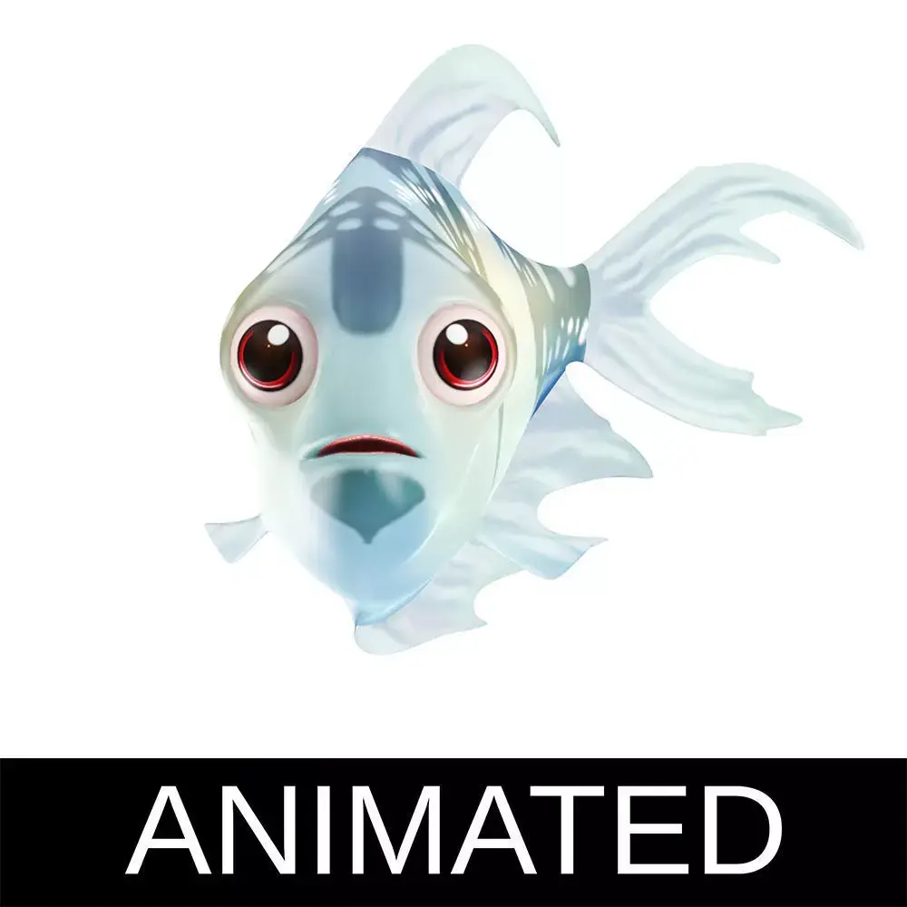 Black Skirt Tetra fish animated Low-poly 3D model