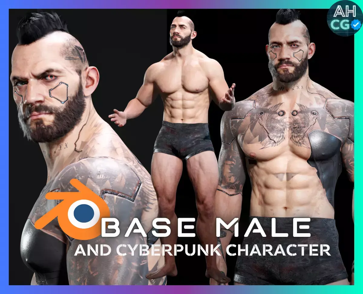 Base Male and Sci-fi Game Character Starter Low-poly 3D model