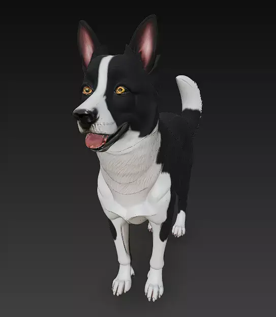 Dog Realistic 3D Model - Low Poly Realistic Low-poly 3D model buy