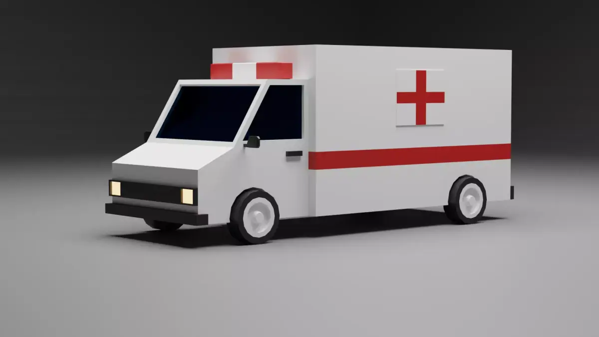 ambulance Low-poly 3D model