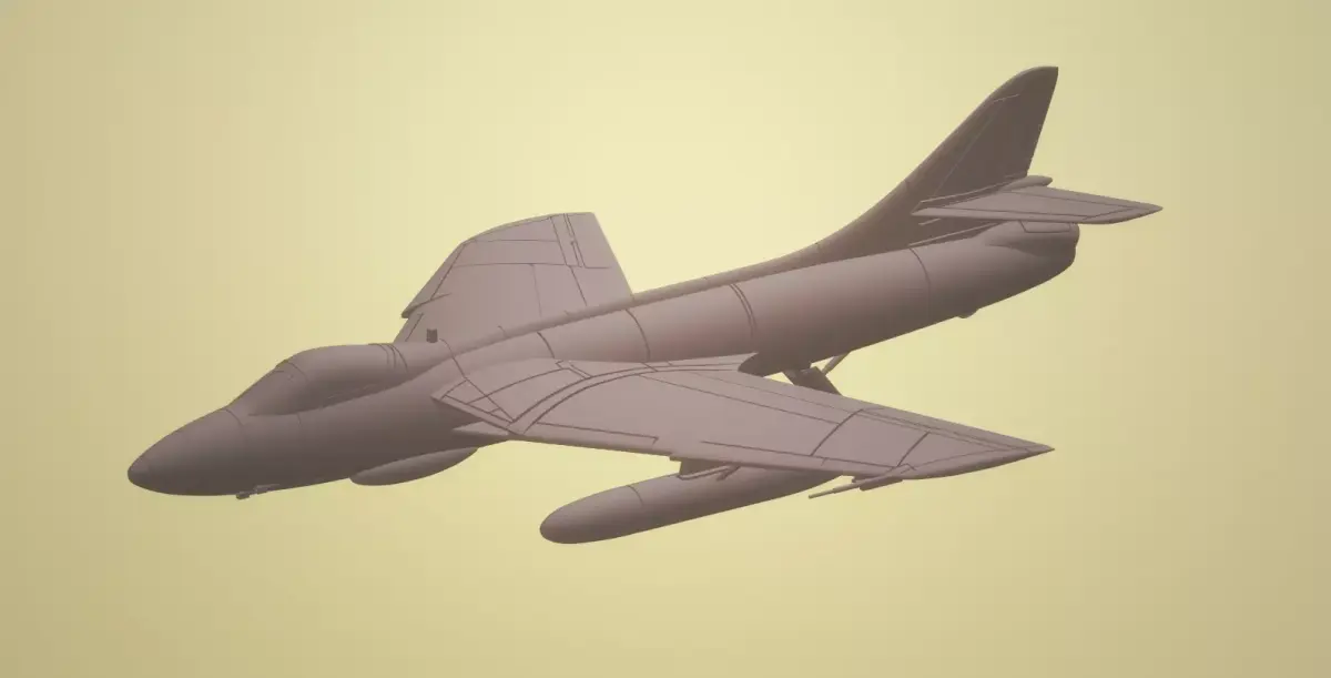 HAWKER HUNTER FGA-9 1-72 SCALE HIGHLY DETAILED MODEL 3D print model