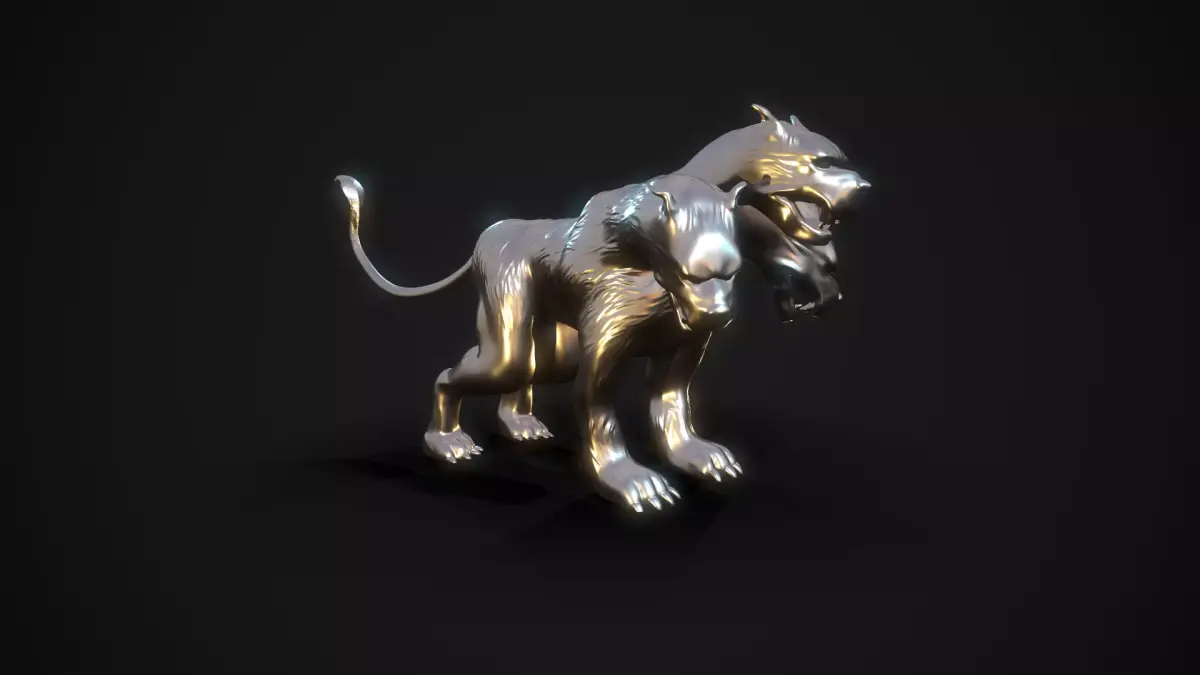 Cerberus 3D print model silver lion Free 3D print model
