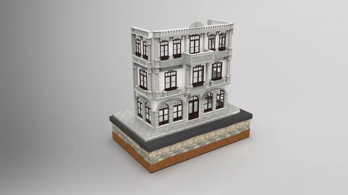 Old Istanbul City Building 001 3D model