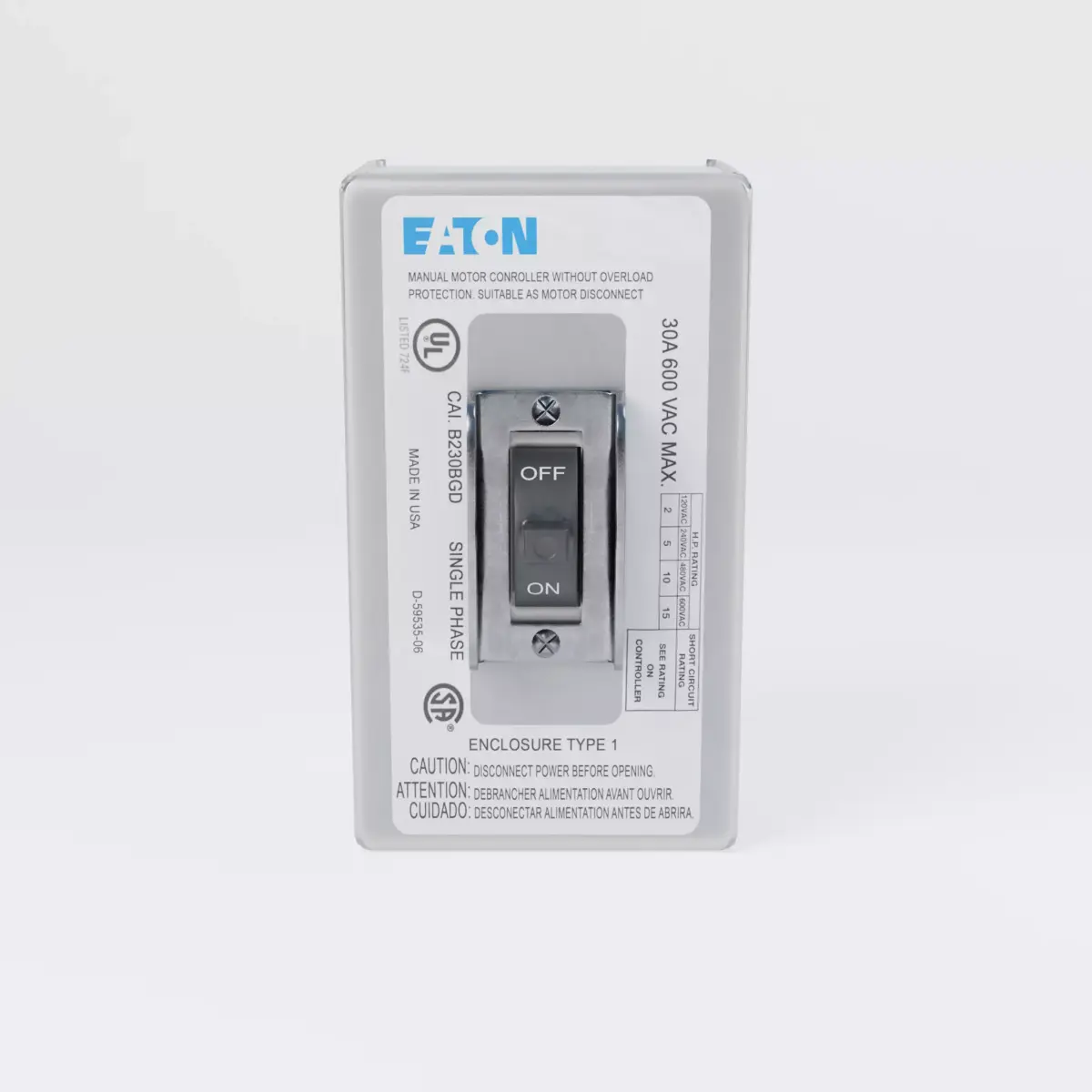 Enclosed Manual Motor Starter Switch Low-poly 3D model