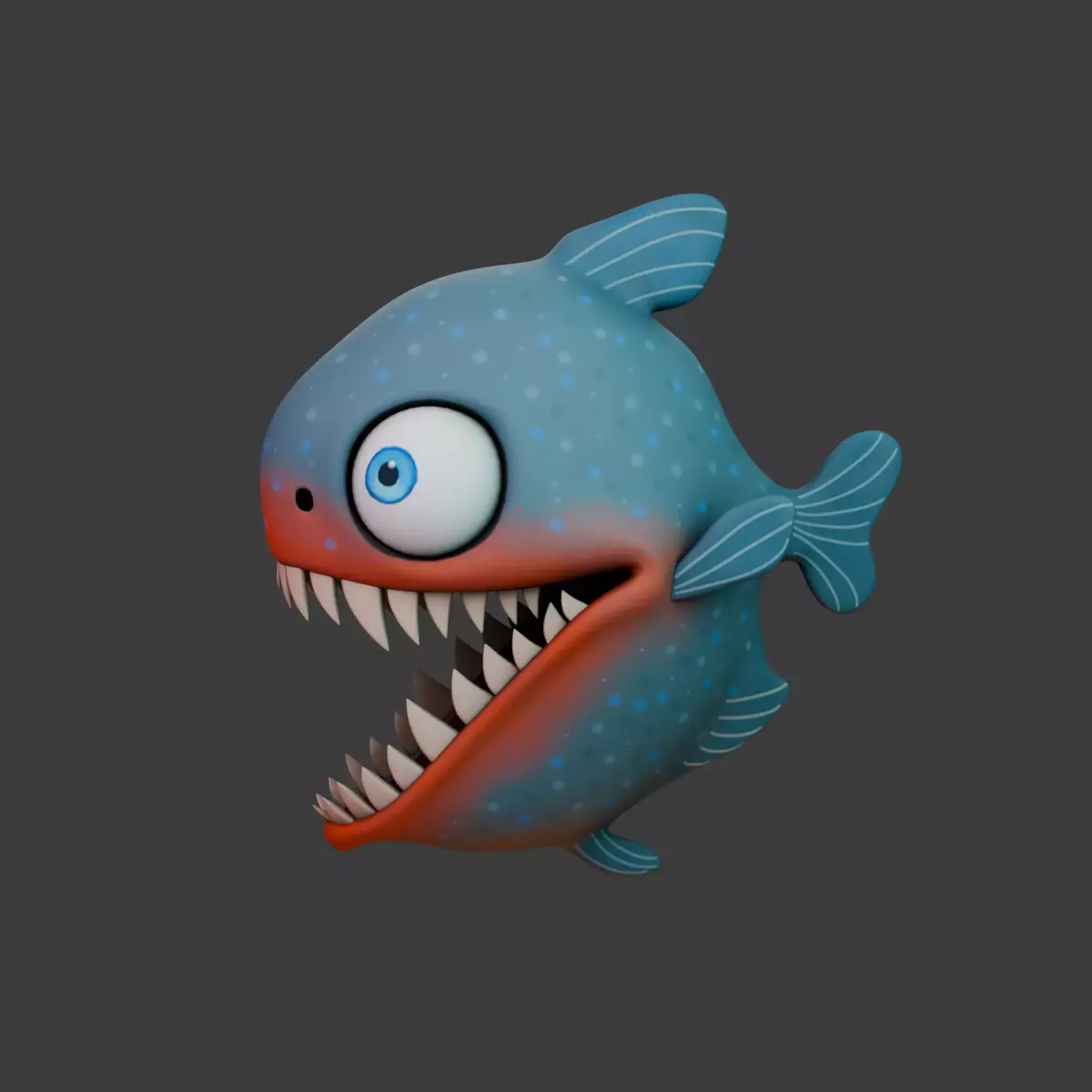 Piranha cartoon 3D model