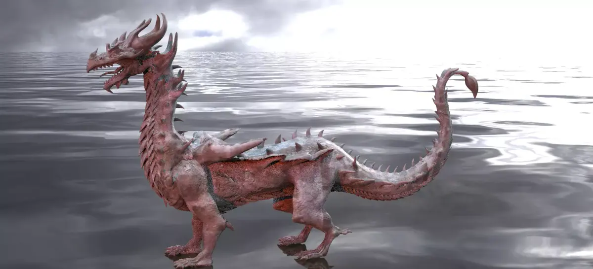 Dragon lizard Viking design 3D model