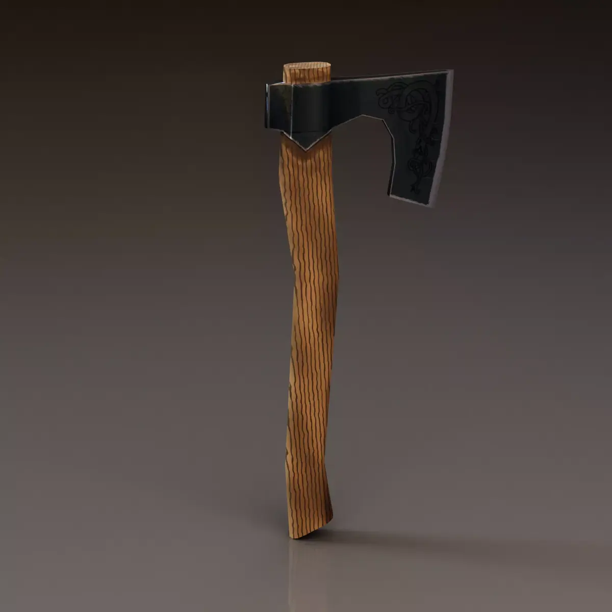 Viking Battle Axe with thick blade Free low-poly 3D model