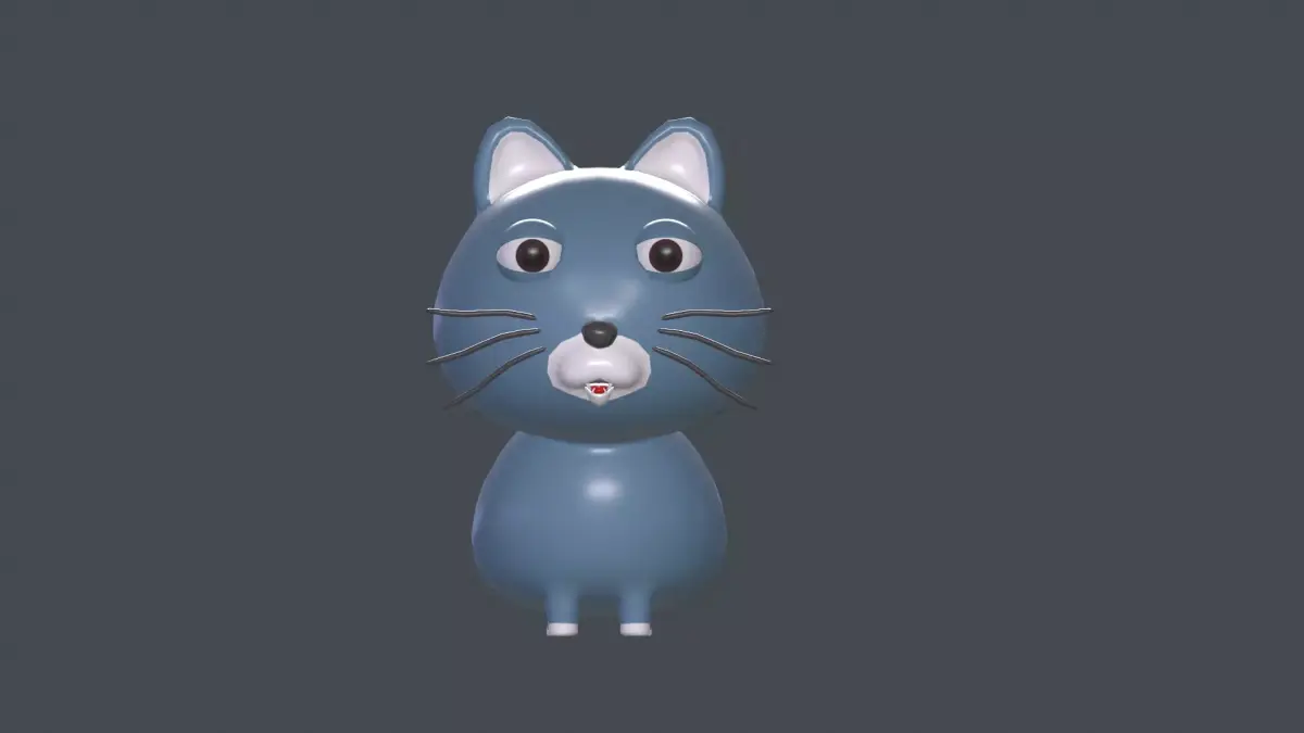 Cat cute cartoon Rigged model  Low-poly 3D model