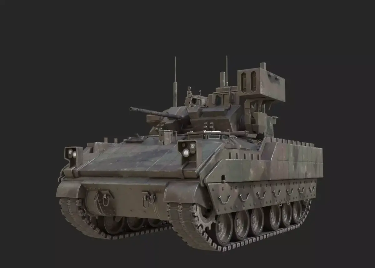 3 coatings of USA M6 Bardley Tracked anti-aircraft vehicle Low-poly 3D model