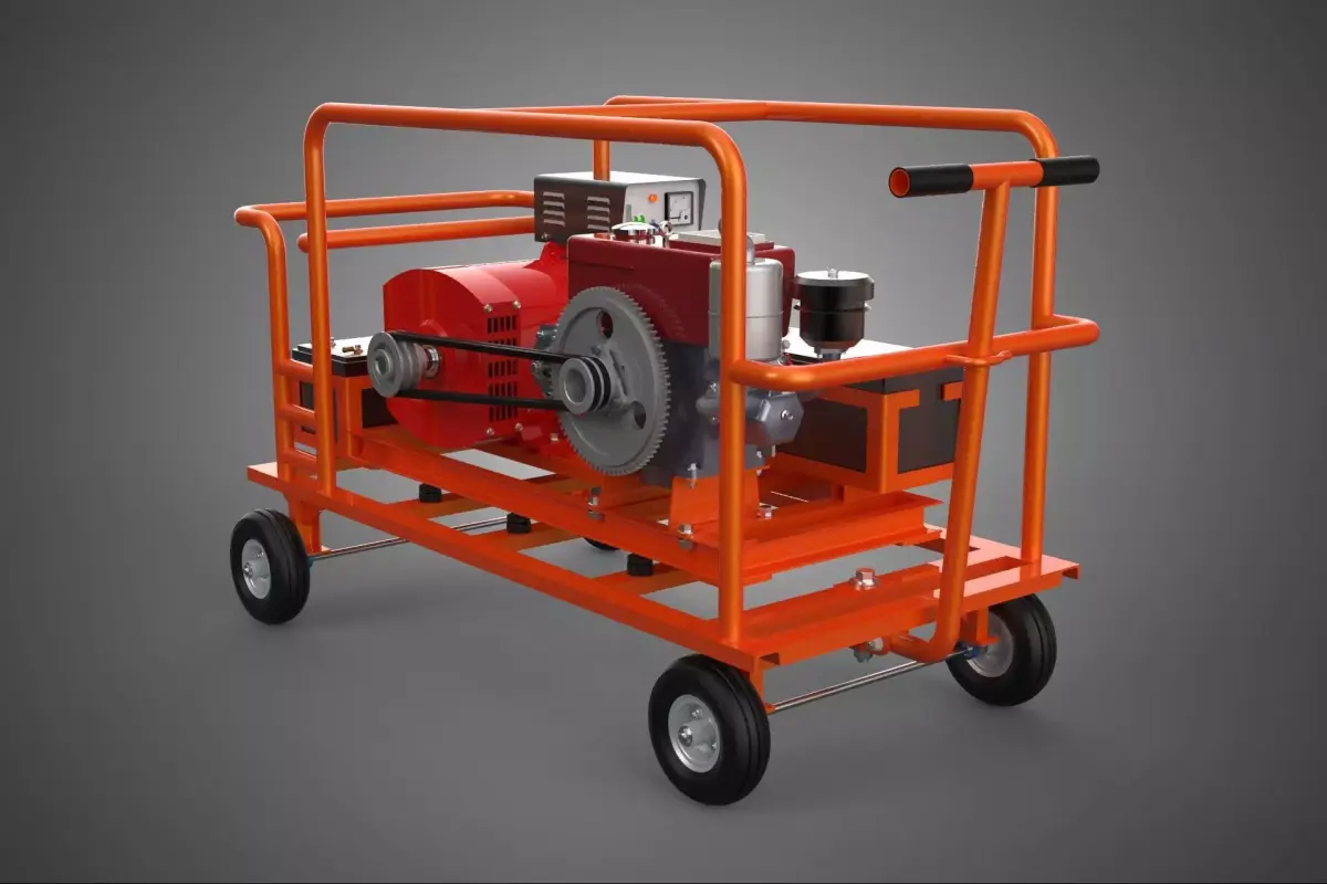 MOBILE BACKUP DIESEL GENSET POWER GENERATOR SET BATTERY SYSTEM 3D model