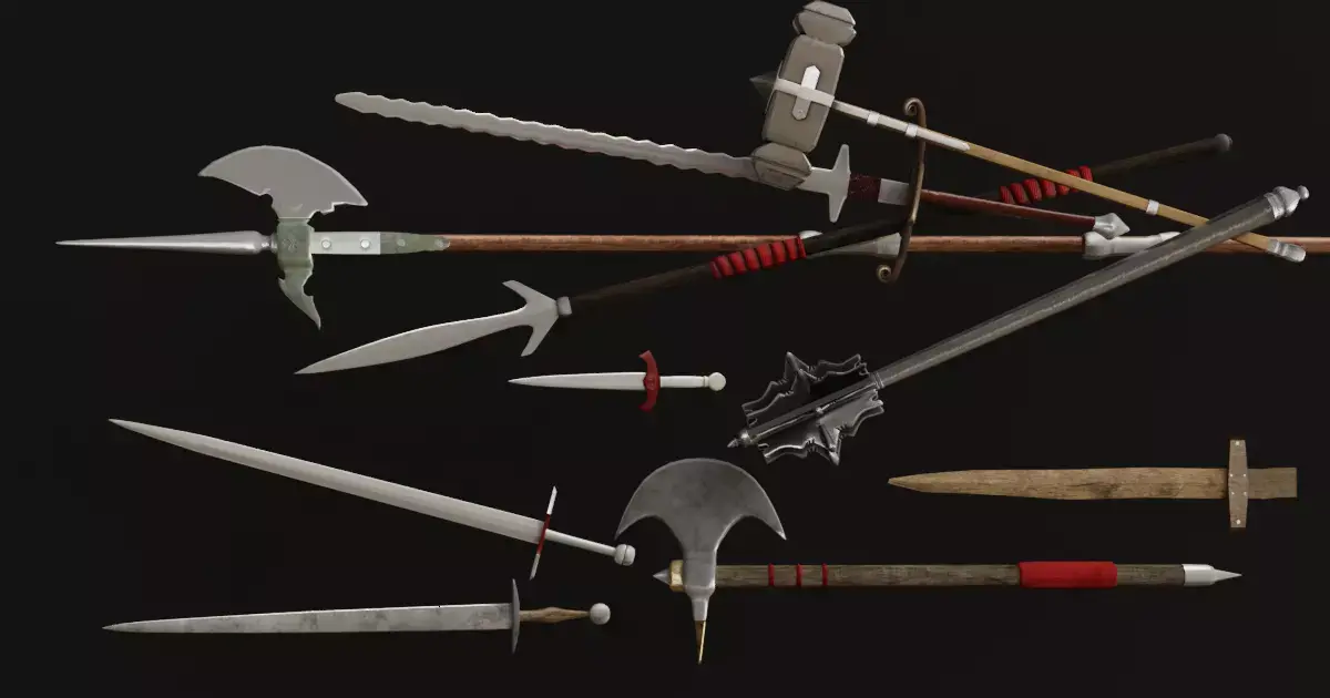 Medieval Weapons Pack Low-poly 3D model