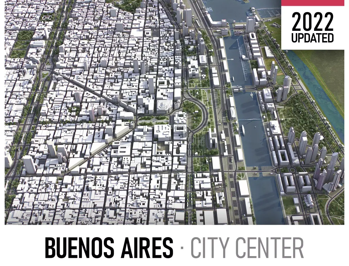 Buenos Aires Low-poly 3D model