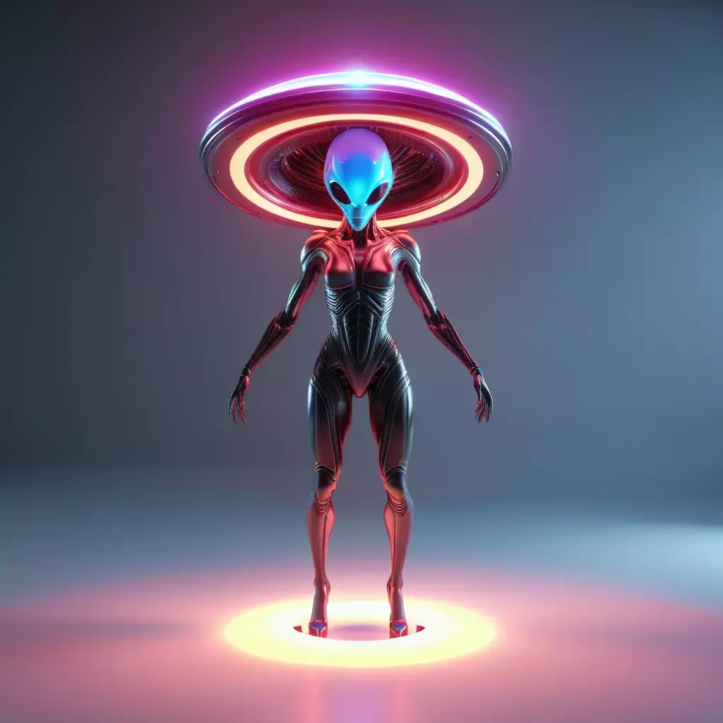 Glowing Neon Alien Device Core 3D model