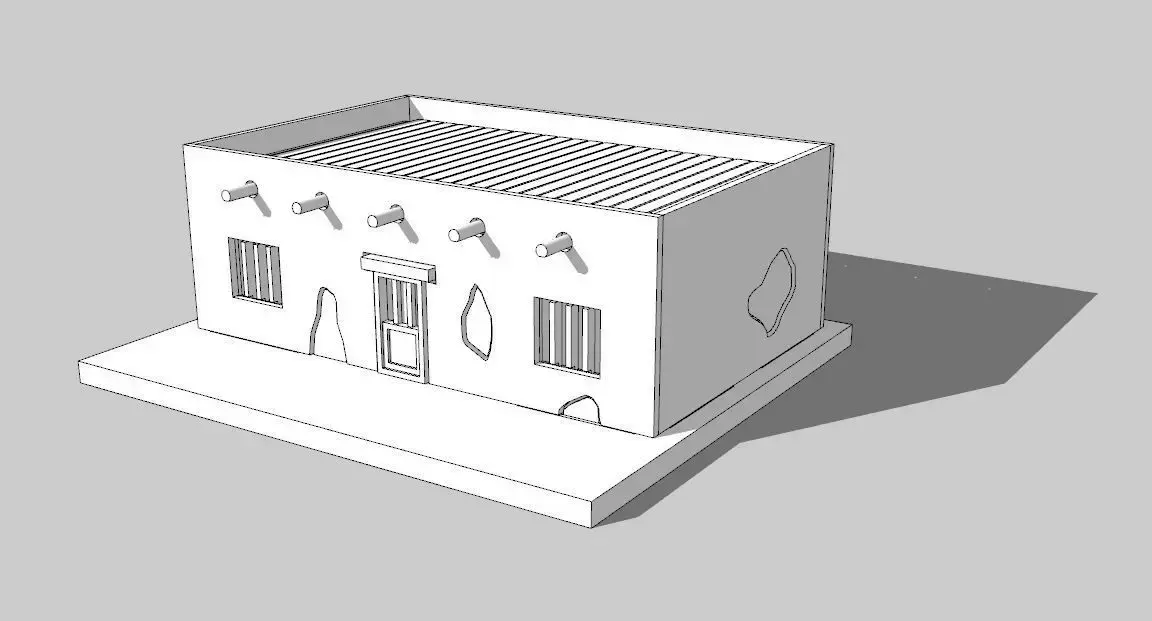 Old West Style Jail Model Kit by Outland Models 3D print model