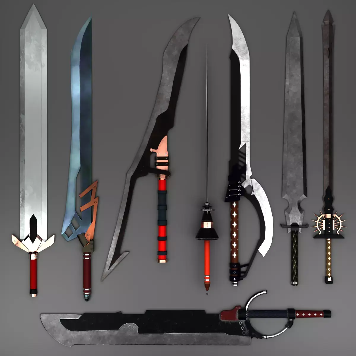 Sword Set For Games And VFX 3D model