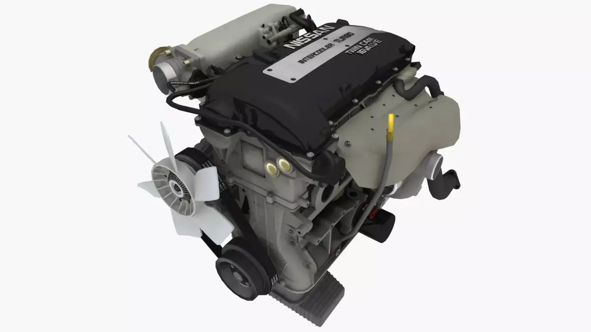 Nissan SR20DET Notch Top  engine Low-poly 3D model