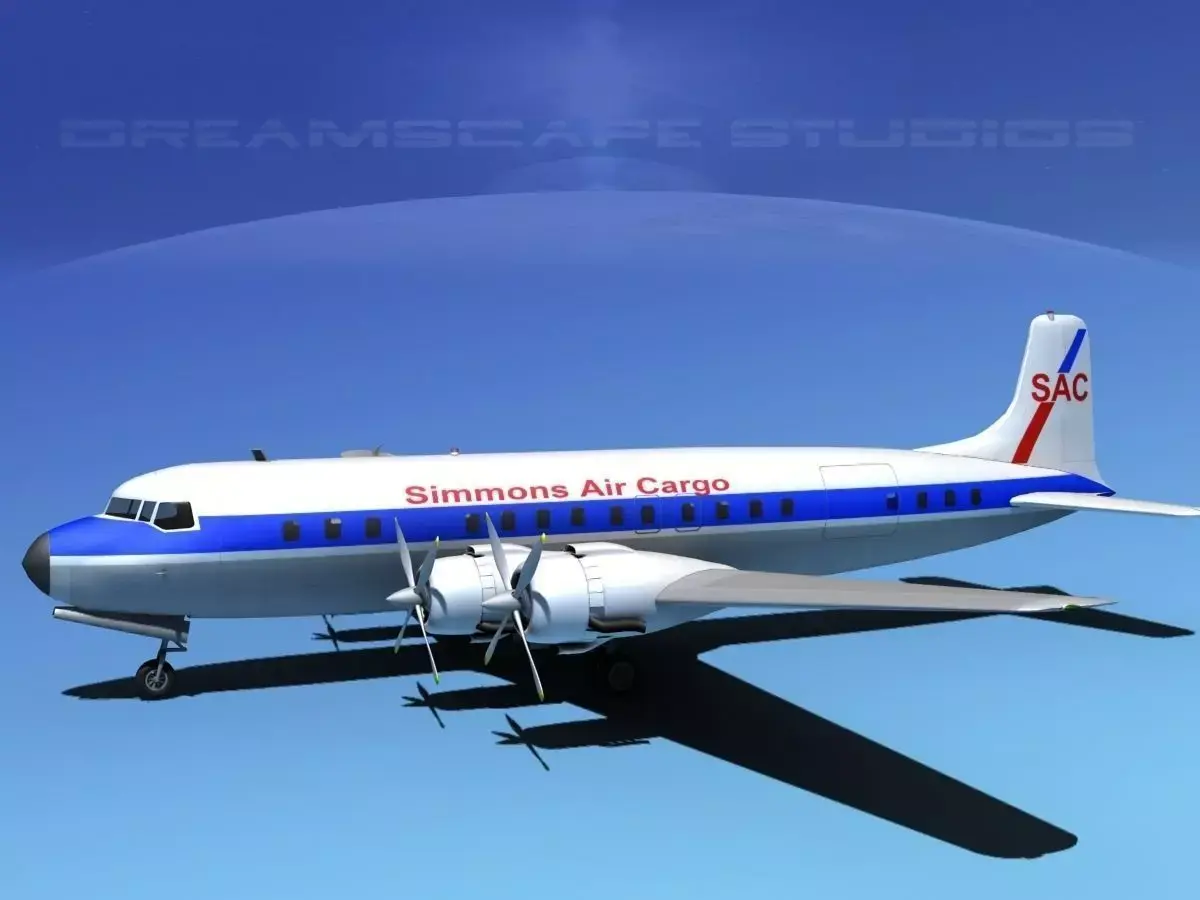Douglas DC-7C Simmons Air Cargo 3D model