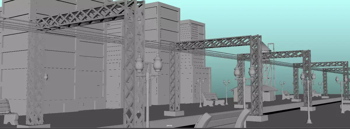 High production  quality railway station  3D model