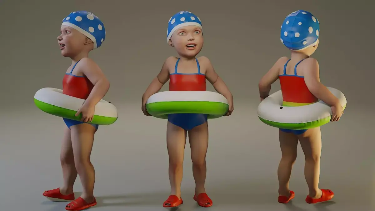 SwwimmingPool Child Female ACC0203002 Low-poly 3D model