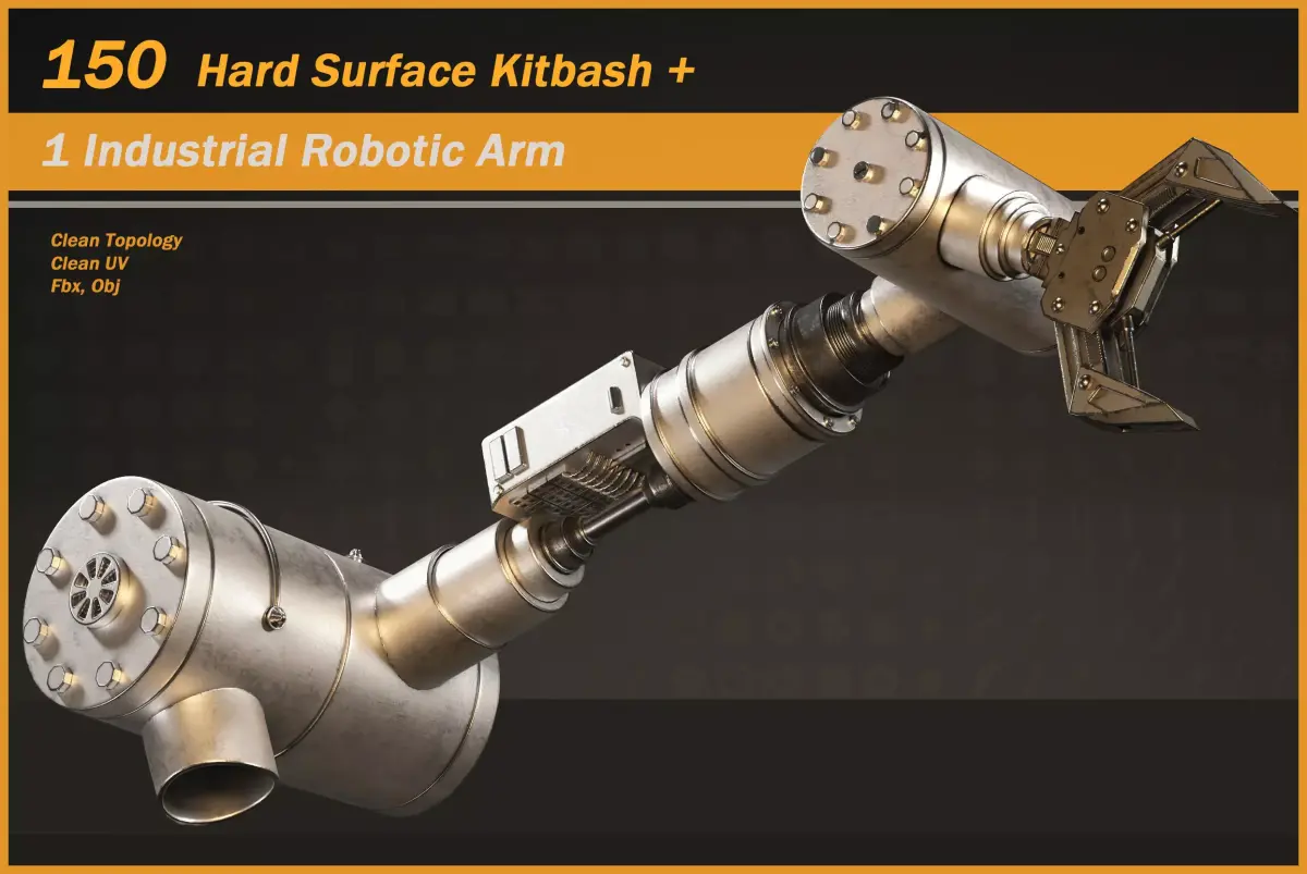 150 Hard Surface Kitbash- 1 Industrial Robotic Arm 3D model