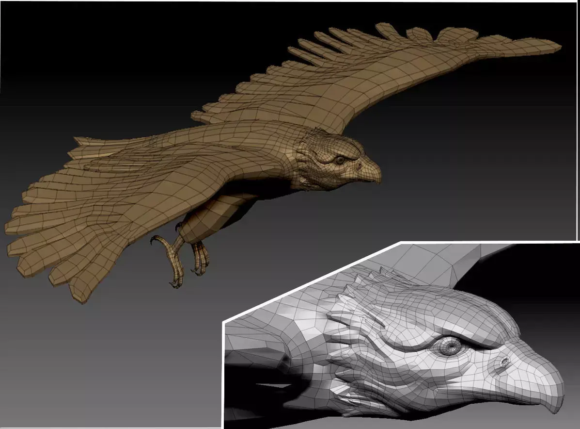 3D Eagle Low-poly 3D model