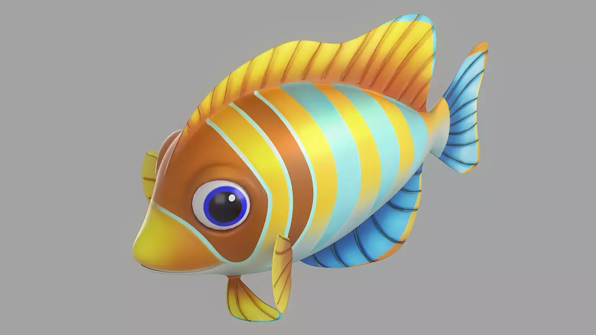 Cartoon Fish 22 Low-poly 3D model