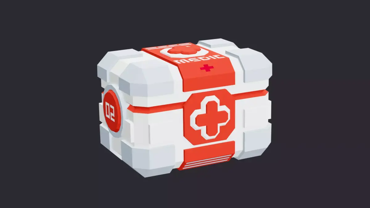 Low Poly Medical Supply Crate 02 3D model