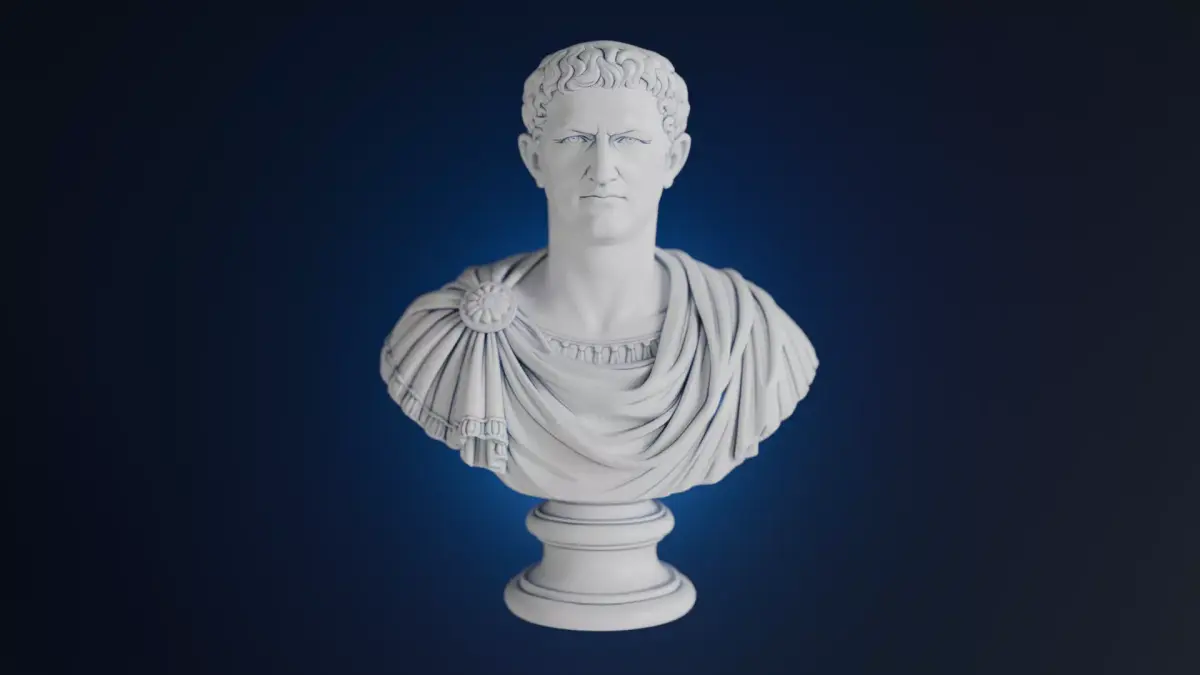 Tiberius Bust 3 Versions Low-poly 3D model
